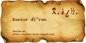 Kontor Áron névjegykártya